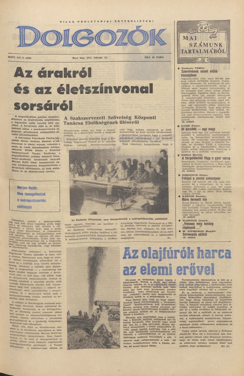 Dolgozók, 25. évf. 1971. február 12. 6. sz.