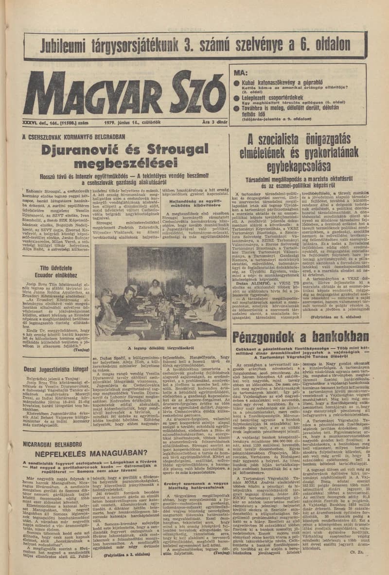 Magyar Szó, 36. évf. 1979. június 14. 161. sz. 1–16. oldal