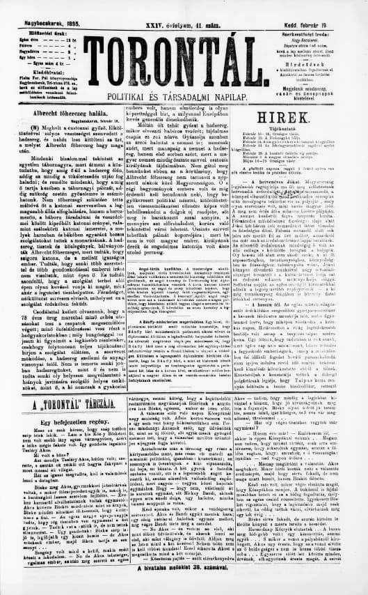 Torontál, 24. évf. 1895. február 19. 41. sz.