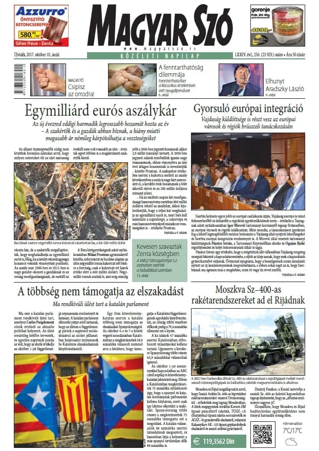 Magyar Szó, 74. évf. 2017. október 10. 236. sz. 1–20. oldal