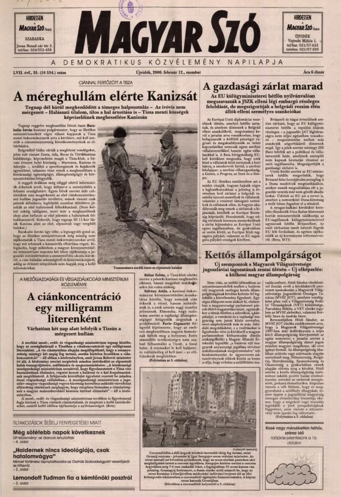 Magyar Szó, 57. évf. 2000. február 12. 35. sz. 1–16. oldal