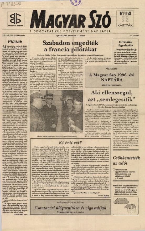 Magyar Szó, 52. évf. 1995. december 13. 289. sz. 1–16. oldal