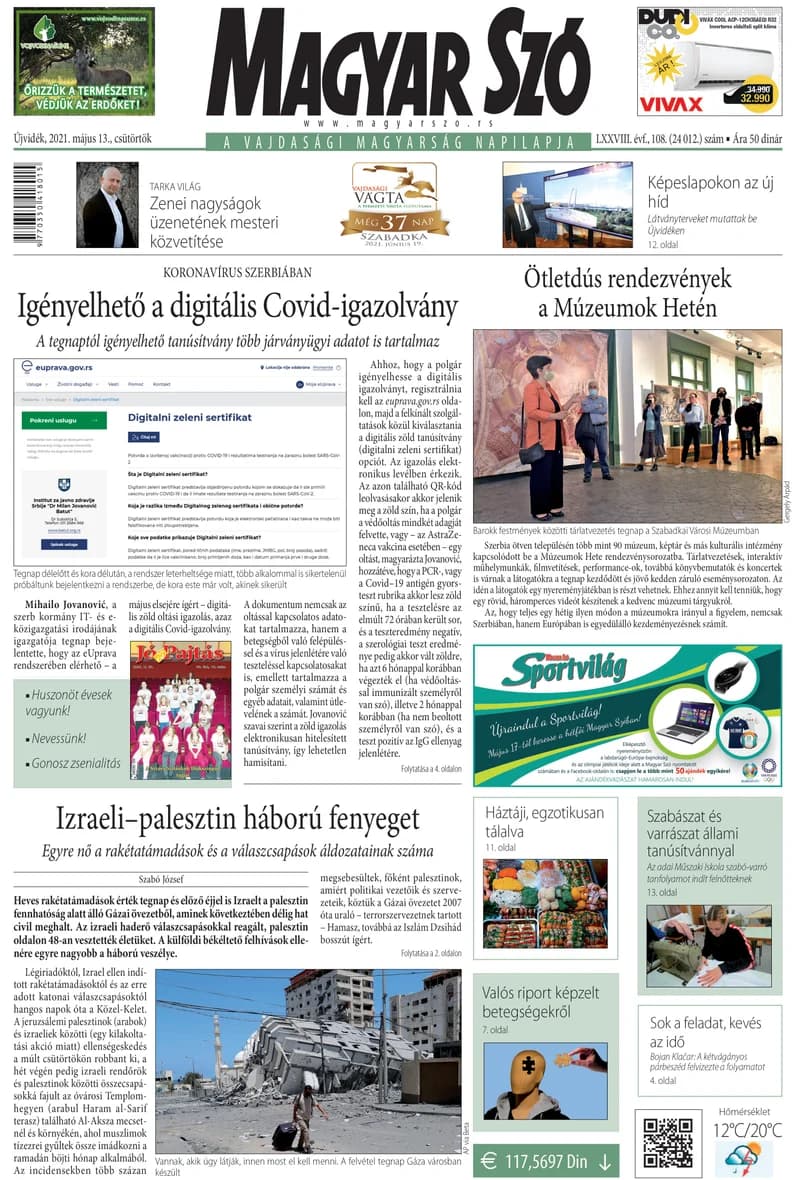 Magyar Szó, 78. évf. 2021. május 13. 108. sz. 1–20. oldal