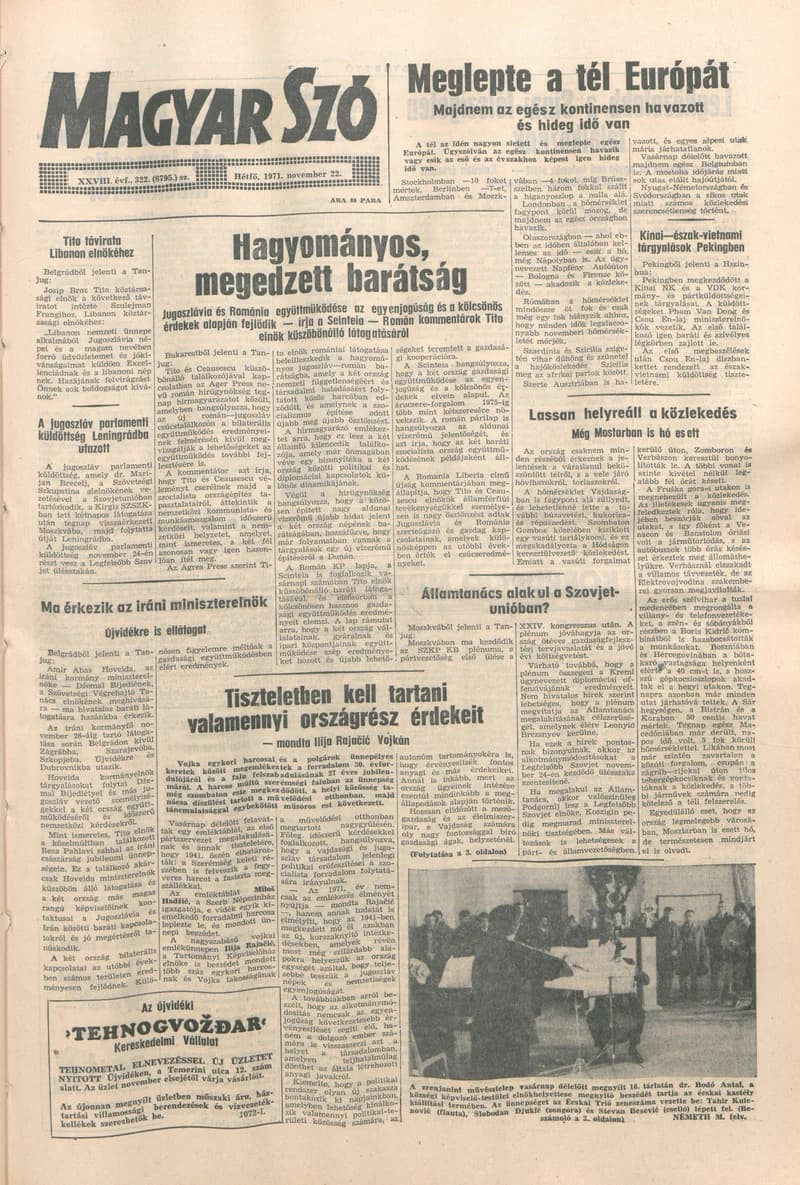 Magyar Szó, 28. évf. 1971. november 22. 322. sz. 1–10. oldal