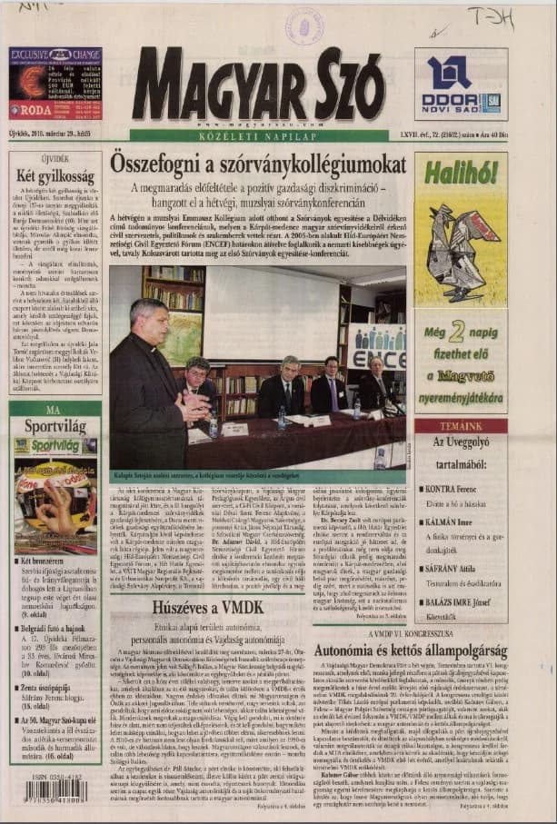 Magyar Szó, 67. évf. 2010. március 29. 72. sz. 1–16. oldal