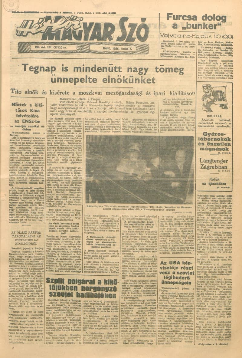 Magyar Szó, 13. évf. 1956. június 4. 151. sz. 1–10. oldal