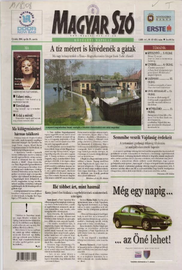 Magyar Szó, 63. évf. 2006. április 19. 89. sz. 1–20. oldal