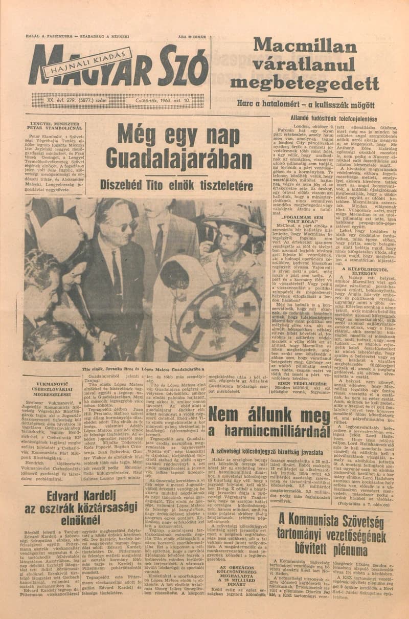 Magyar Szó, 20. évf. 1963. október 10. 279. sz. 1–16. oldal