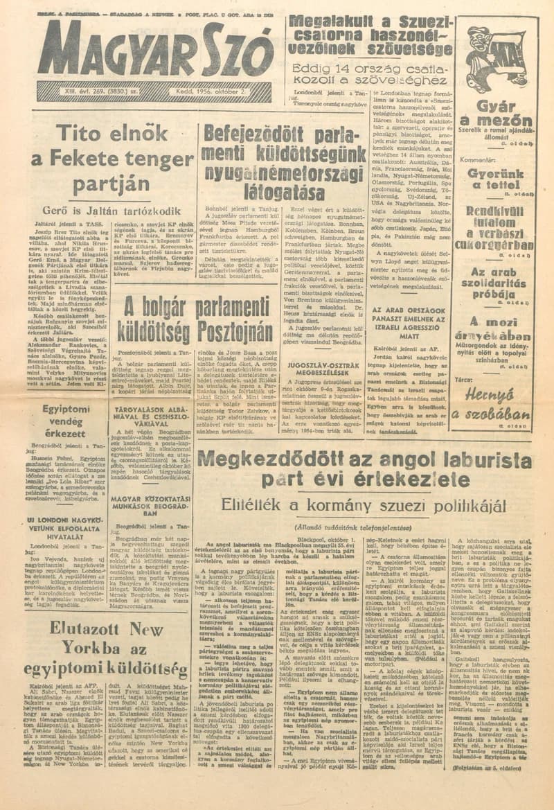 Magyar Szó, 13. évf. 1956. október 2. 269. sz. 1–8. oldal