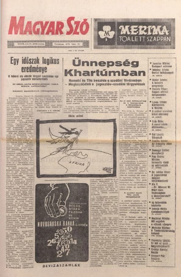 Magyar Szó, 27. évf. 1970. február 22. 51. sz. 1–32. oldal