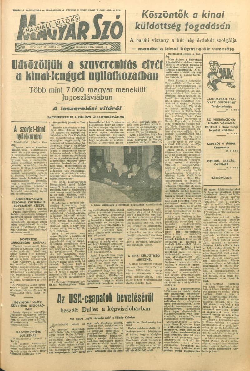 Magyar Szó, 14. évf. 1957. január 19. 17. sz. 1–14. oldal
