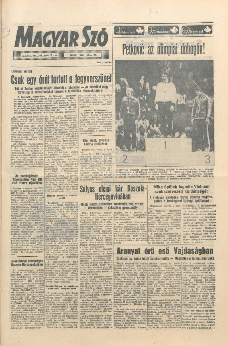Magyar Szó, 33. évf. 1976. július 26. 204. sz. 1–6. oldal