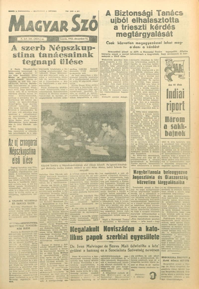 Magyar Szó, 10. évf. 1953. december 16. 344. sz. 1–12. oldal