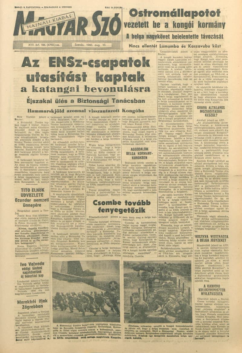 Magyar Szó, 17. évf. 1960. augusztus 10. 186. sz. 1–20. oldal