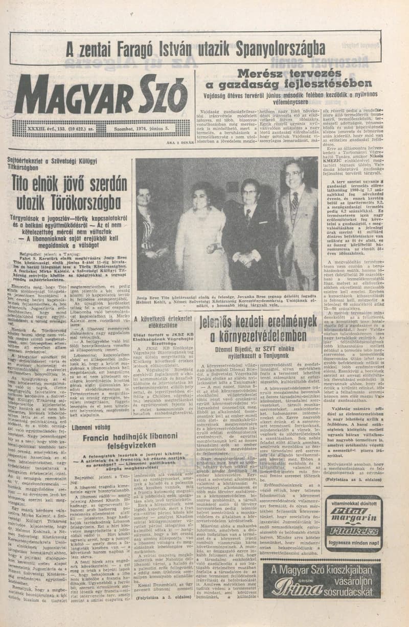 Magyar Szó, 33. évf. 1976. június 5. 153. sz. 1–20. oldal