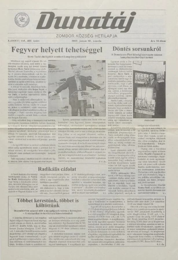 Dunatáj, 10. évf. 2008. január 30. 460. sz.