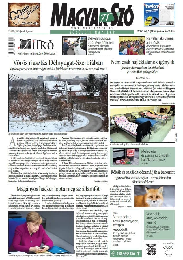 Magyar Szó, 76. évf. 2019. január 9. 5. sz. 1–16. oldal