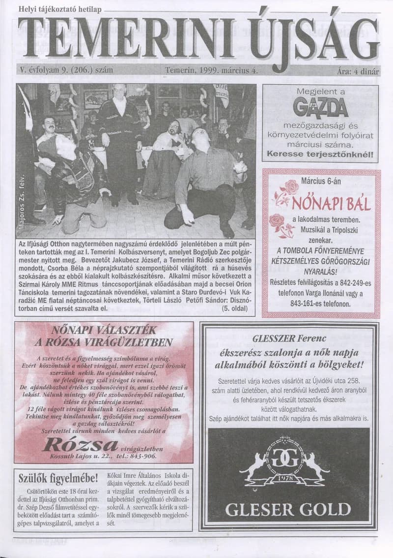 Temerini Újság, 5. évf. 1999. március 4. 9. sz.