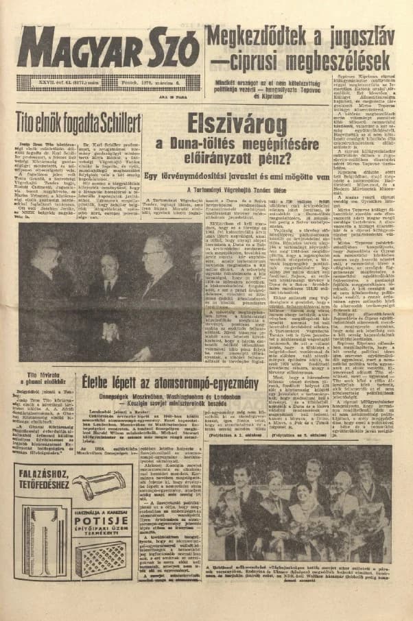 Magyar Szó, 27. évf. 1970. március 6. 63. sz. 1–12. oldal
