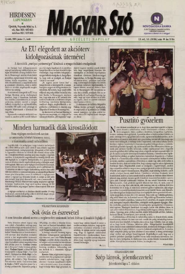 Magyar Szó, 60. évf. 2003. június 17. 141. sz. 1–16. oldal