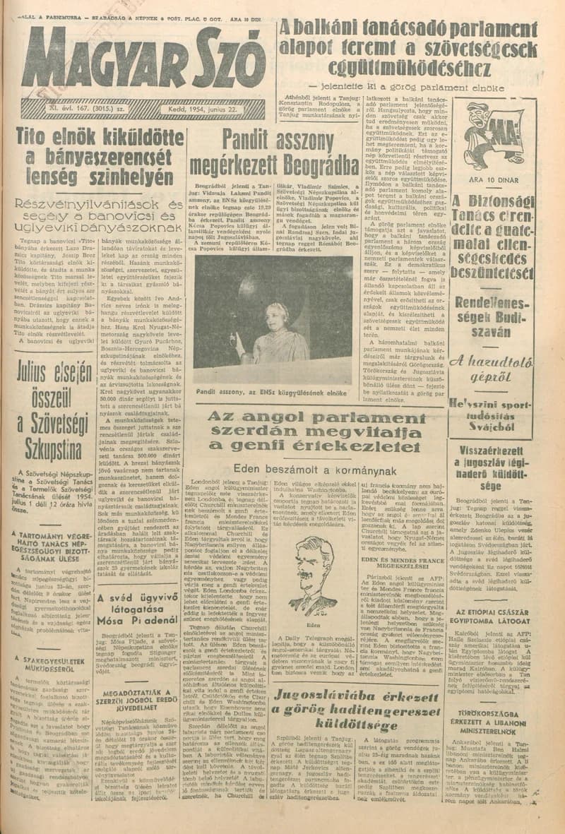Magyar Szó, 11. évf. 1954. június 22. 167. sz. 1–8. oldal