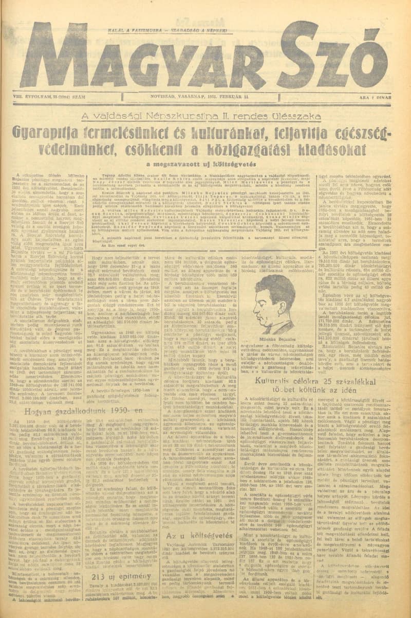 Magyar Szó, 8. évf. 1951. február 11. 35. sz. 1–4. oldal