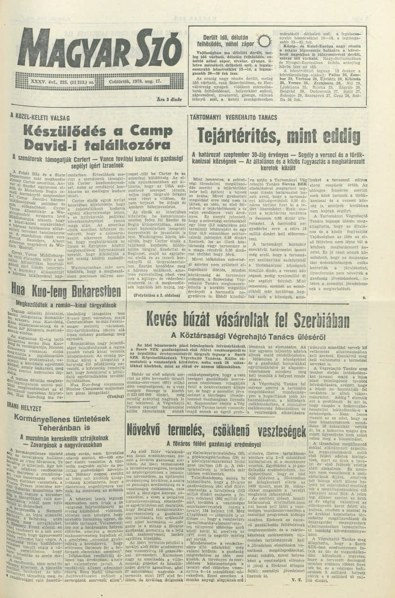 Magyar Szó, 35. évf. 1978. augusztus 17. 225. sz. 1–16. oldal