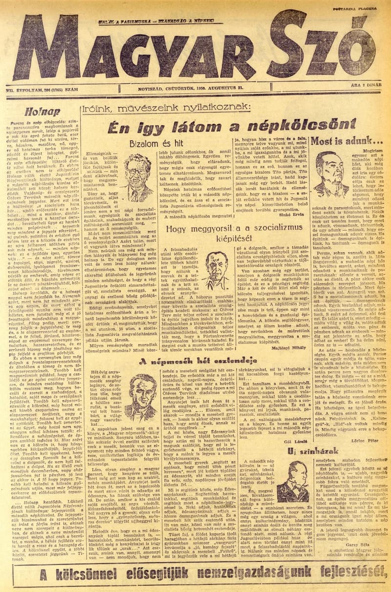 Magyar Szó, 7. évf. 1950. augusztus 31. 206. sz. 1–4. oldal