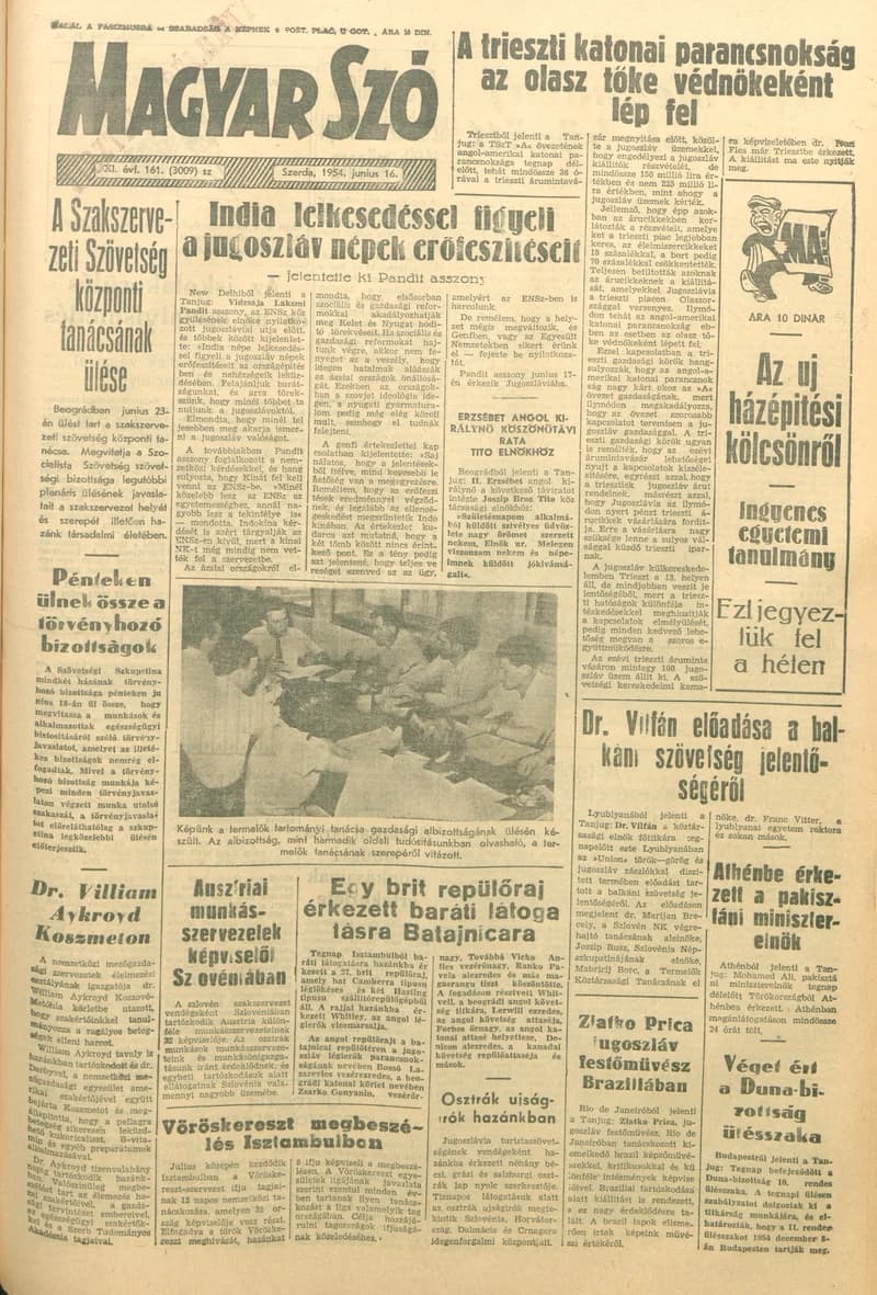 Magyar Szó, 11. évf. 1954. június 16. 161. sz. 1–8. oldal