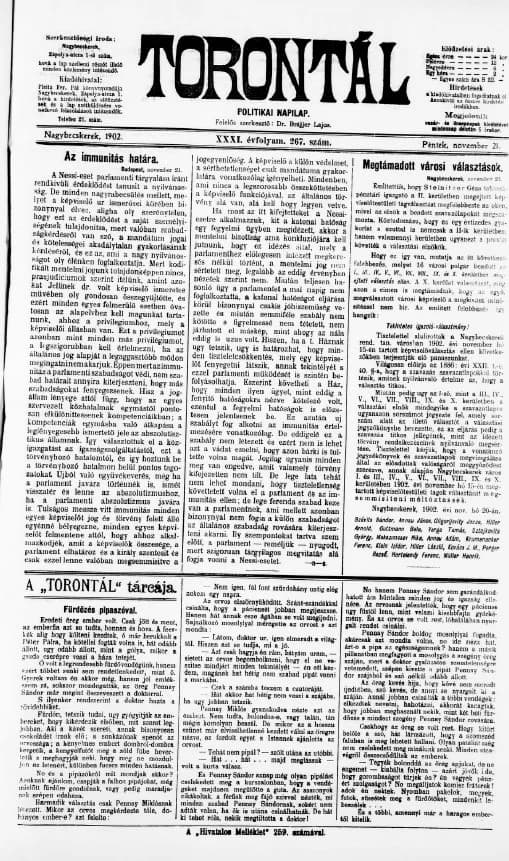 Torontál, 31. évf. 1902. november 21. 267. sz.