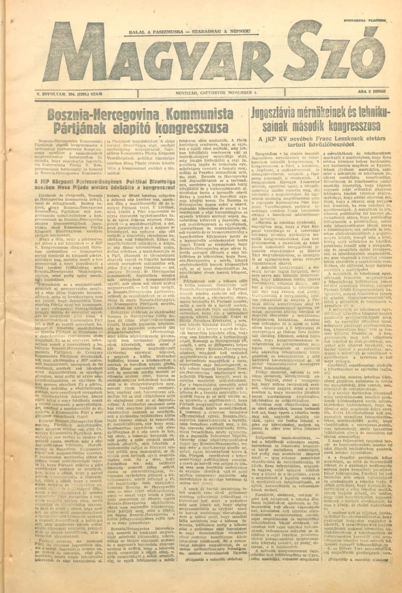 Magyar Szó, 5. évf. 1948. november 4. 264. sz. 1–4. oldal