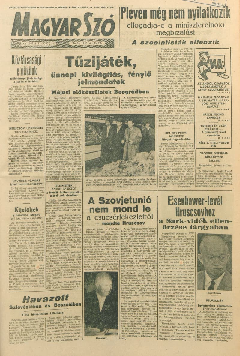 Magyar Szó, 15. évf. 1958. április 29. 117. sz. 1–10. oldal