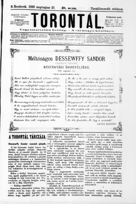 Torontál, 19. évf. 1890. szeptember 21. 38. sz.