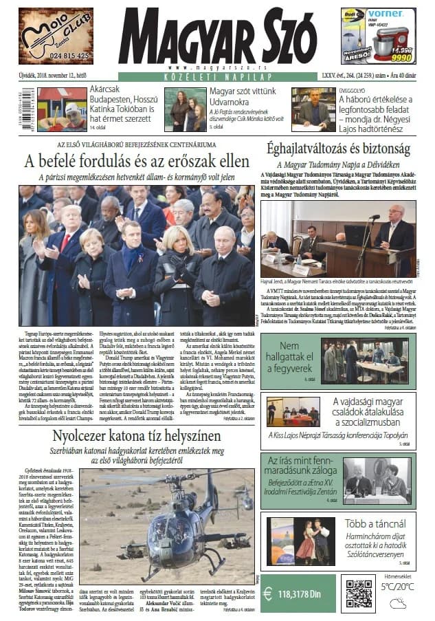 Magyar Szó, 75. évf. 2018. november 12. 264. sz. 1–20. oldal