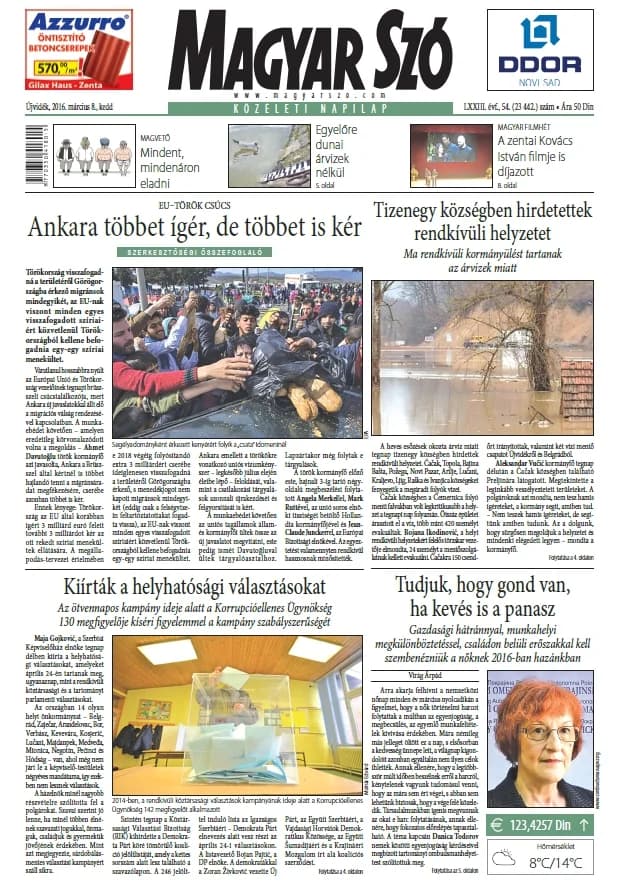 Magyar Szó, 73. évf. 2016. március 8. 54. sz. 1–20. oldal
