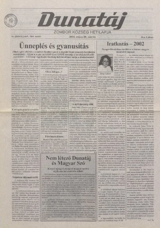 Dunatáj, 4. évf. 2002. május 29. 164. sz.