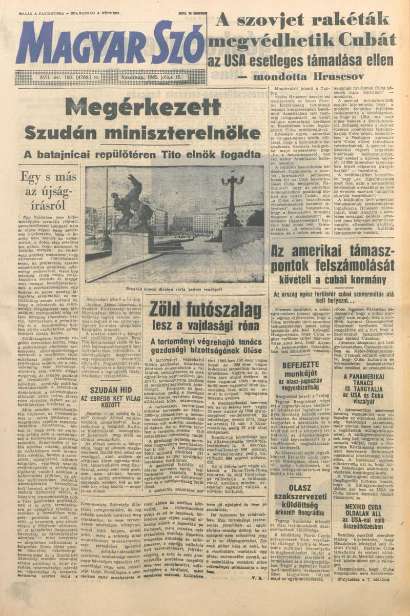 Magyar Szó, 17. évf. 1960. július 10. 160. sz. 1–32. oldal