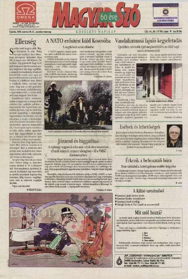 Magyar Szó, 61. évf. 2004. március 20. – 21. 66. sz. 1–24. oldal