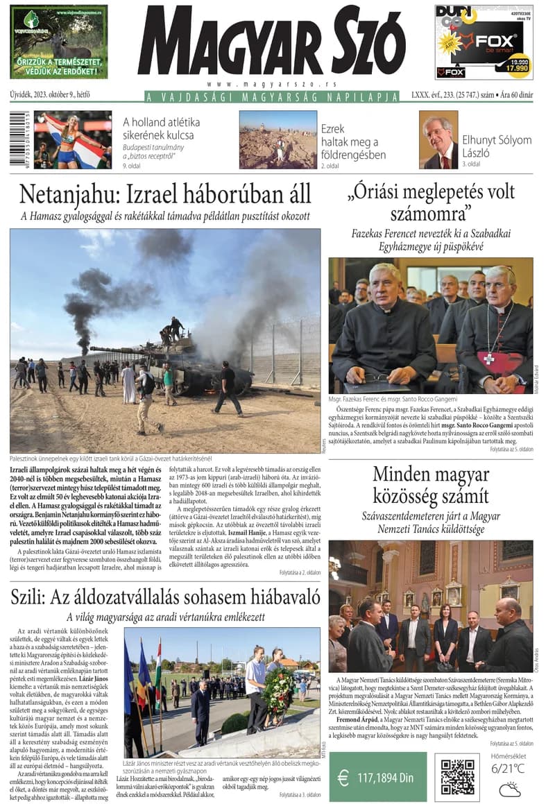 Magyar Szó, 80. évf. 2023. október 9. 233. sz. 1–16. oldal