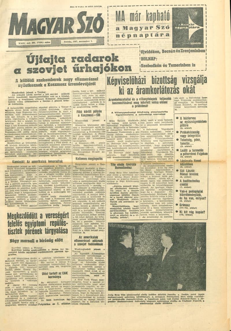 Magyar Szó, 24. évf. 1967. november 1. 301. sz. 1–16. oldal