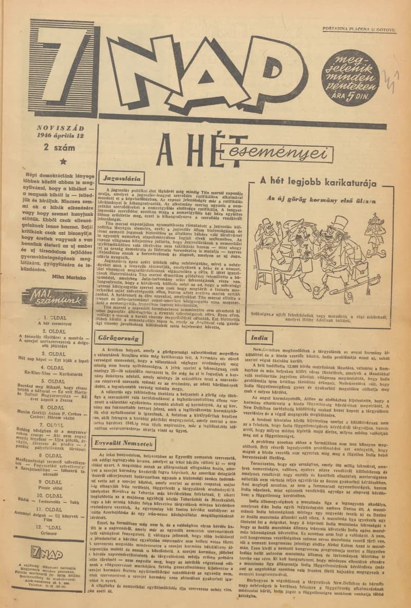 7 Nap, 1. évf. 1946. április 12. 2. sz. 1–12. oldal