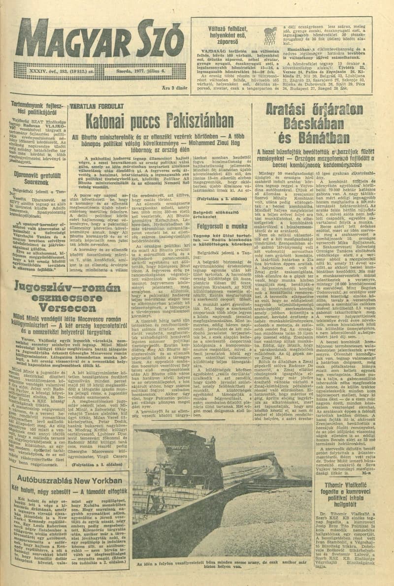 Magyar Szó, 34. évf. 1977. július 6. 183. sz.
