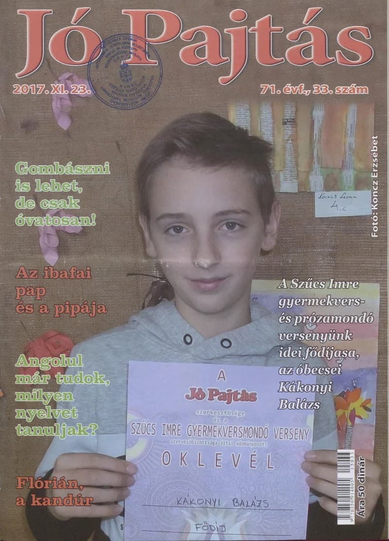 Jó Pajtás, 71. évf. 2017. november 23. 33. sz.