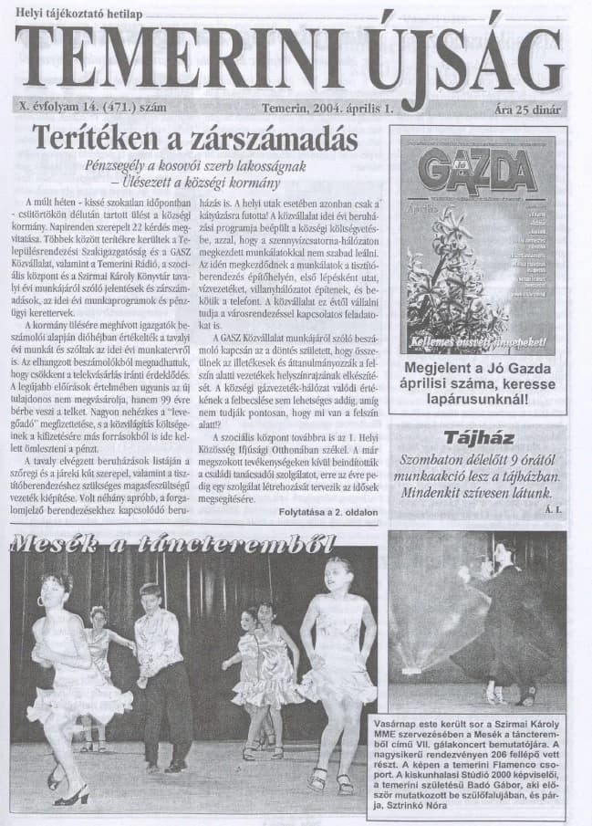 Temerini Újság, 10. évf. 2004. április 1. 14. sz.