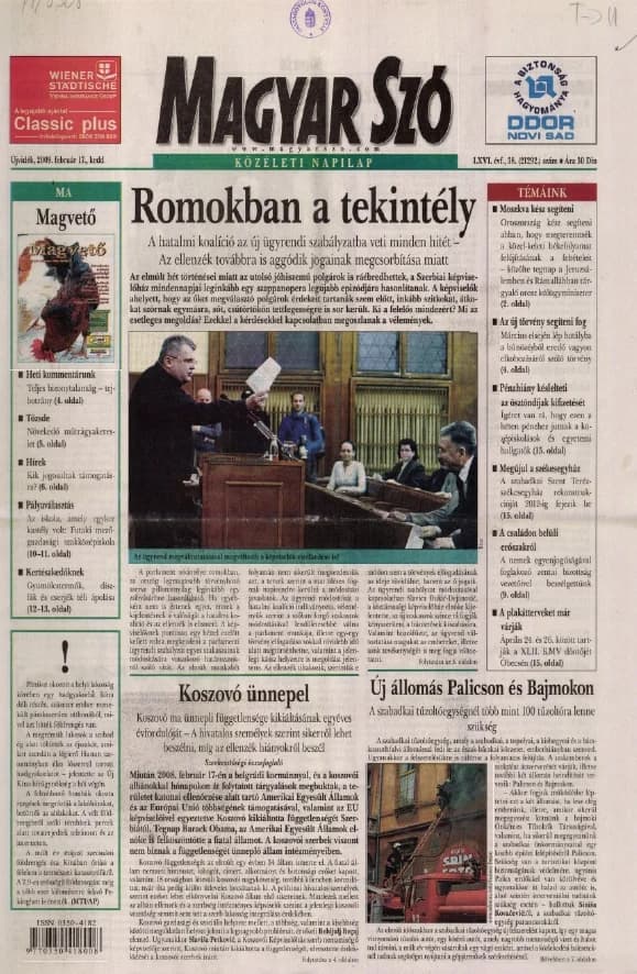 Magyar Szó, 66. évf. 2009. február 17. 38. sz. 1–20. oldal