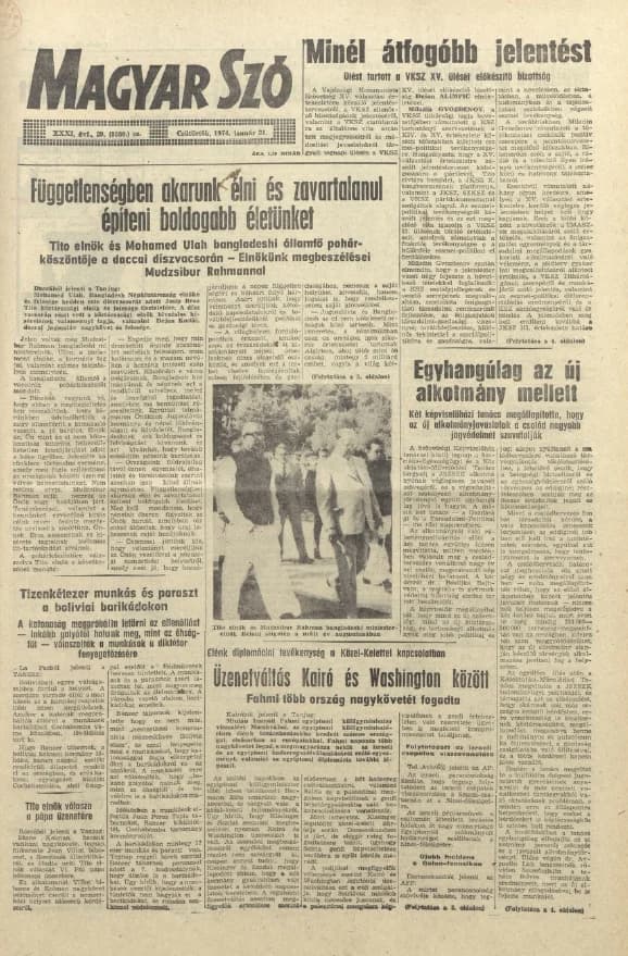 Magyar Szó, 31. évf. 1974. január 31. 29. sz. 1–20. oldal
