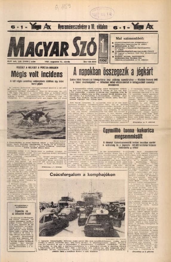Magyar Szó, 44. évf. 1987. augusztus 12. 220. sz. 1–16. oldal