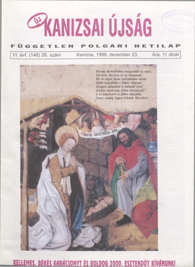 Új Kanizsai Újság, 6. évf. 1999. december 23. 26. sz.