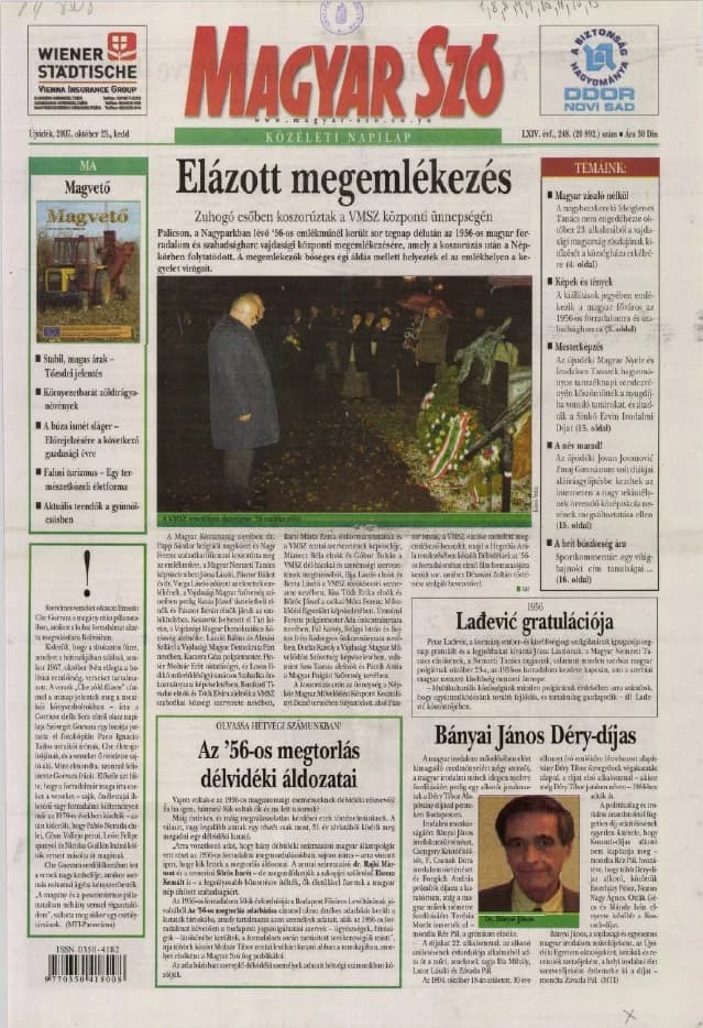 Magyar Szó, 64. évf. 2007. október 23. 248. sz. 1–20. oldal