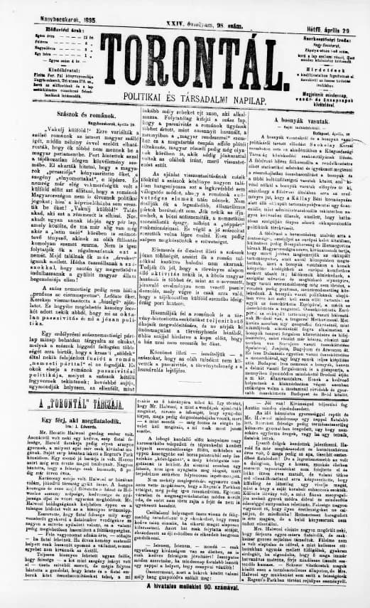 Torontál, 24. évf. 1895. április 29. 98. sz.